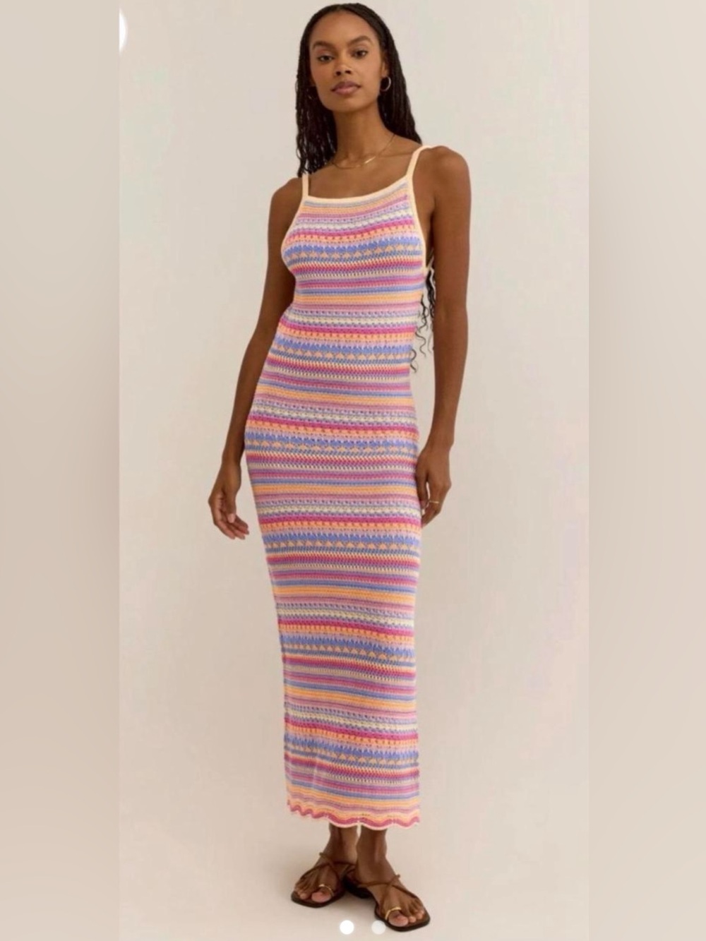 Z supply rainbow crotchet dress